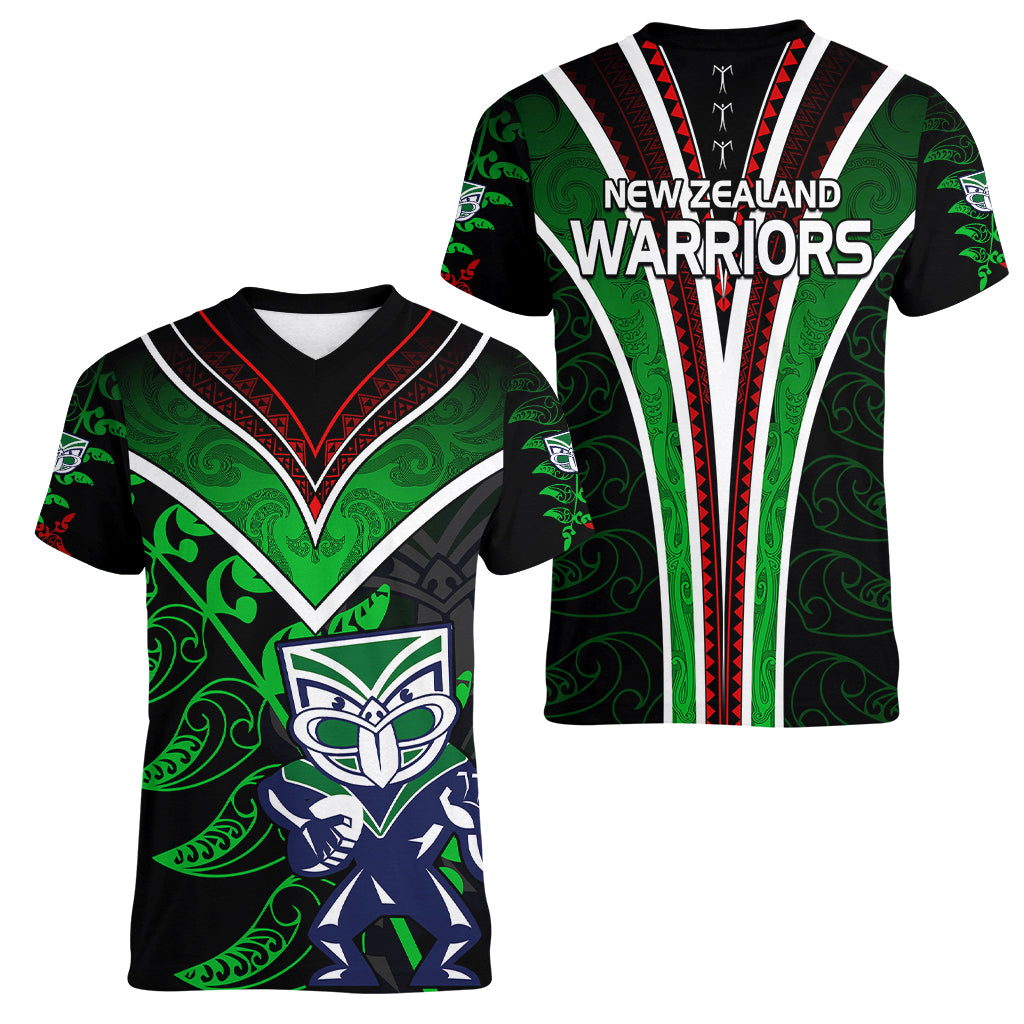 personalised-new-zealand-rugby-silver-fern-women-v-neck-t-shirt-the-maori-warriors