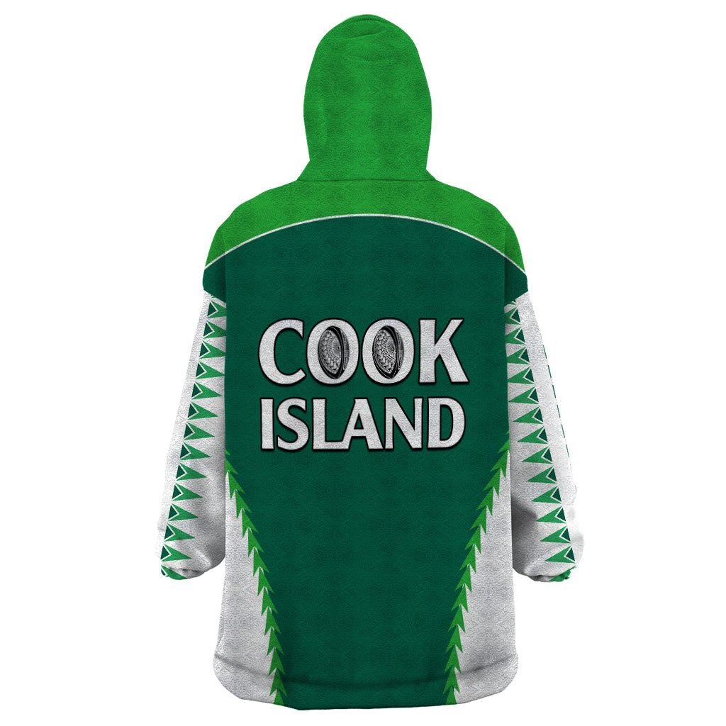 Polynesian Pride Cook Islands Rugby Wearable Blanket Hoodie No1 - Vibe Hoodie Shop
