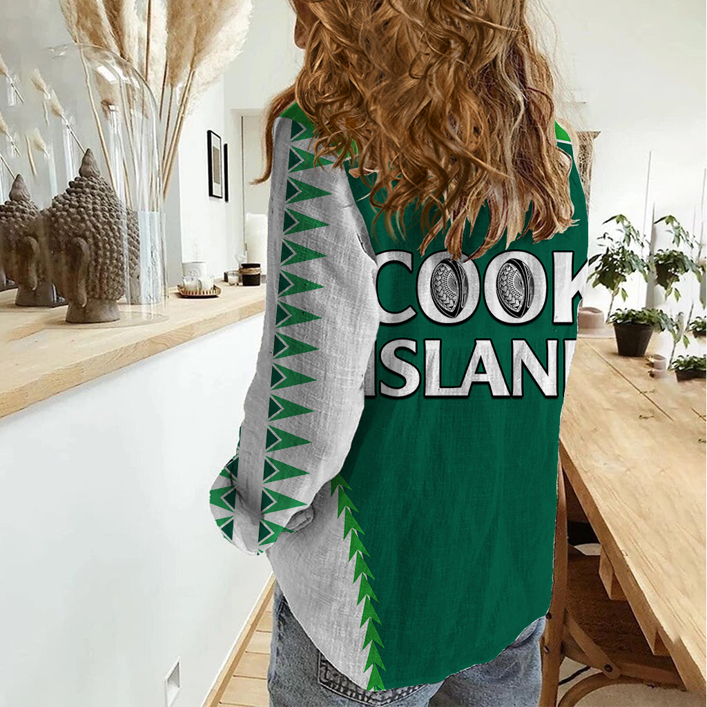 Polynesian Pride Cook Islands Rugby Women Casual Shirt No1 - Vibe Hoodie Shop