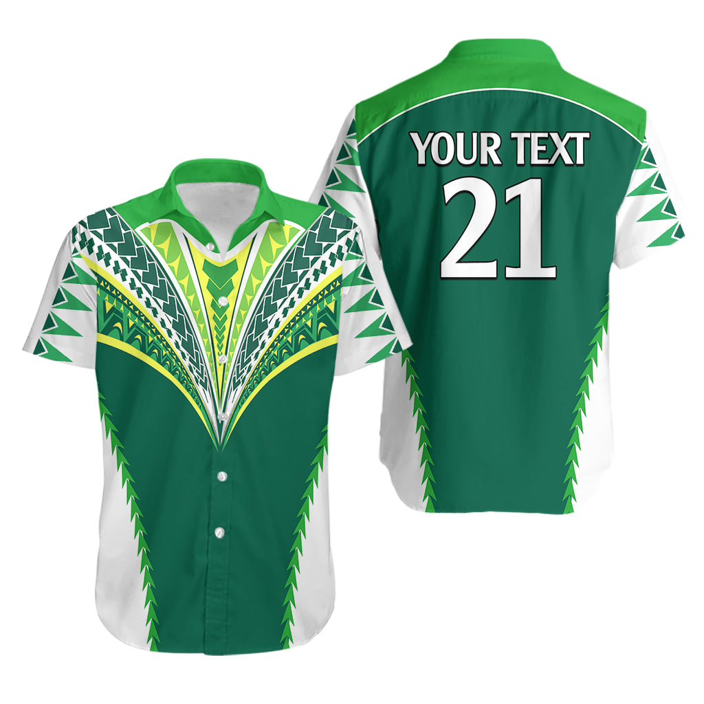 Personalised Polynesian Pride Cook Islands Rugby Hawaiian Shirt No1 - Vibe Hoodie Shop