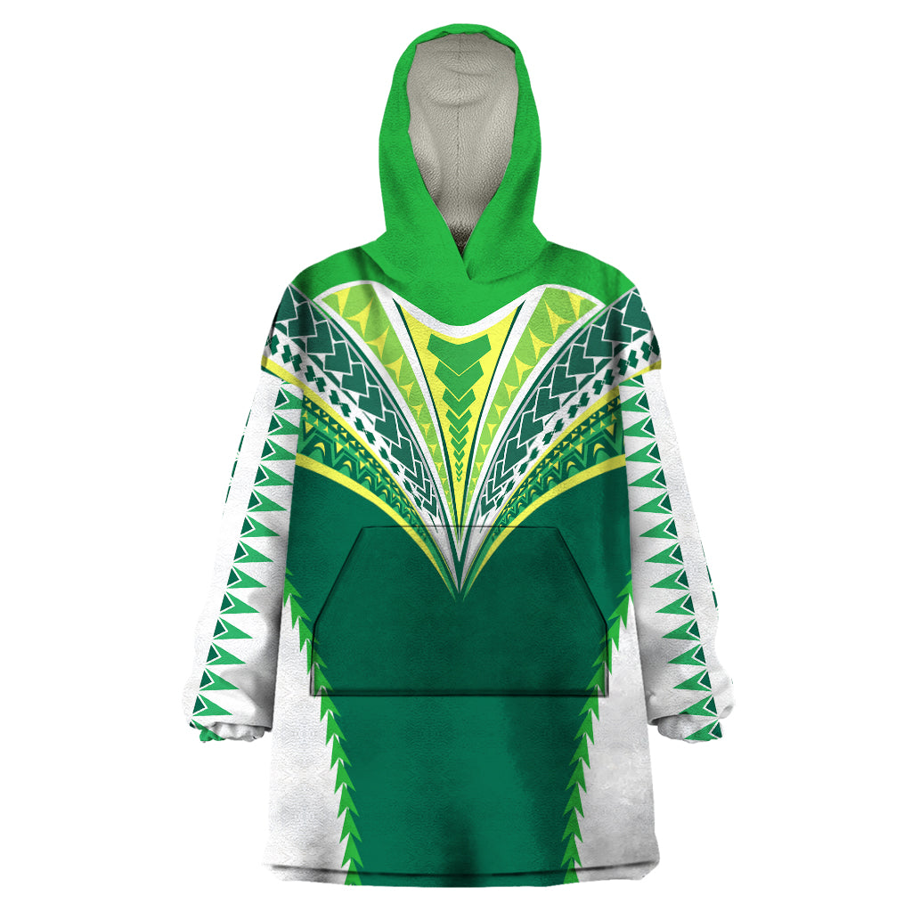 Personalised Polynesian Pride Cook Islands Rugby Wearable Blanket Hoodie No1 - Vibe Hoodie Shop