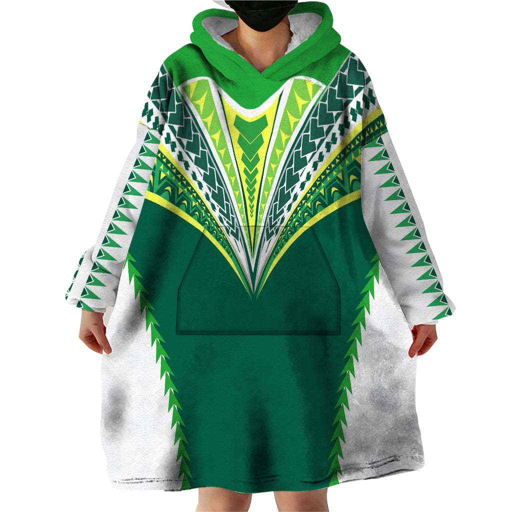 Personalised Polynesian Pride Cook Islands Rugby Wearable Blanket Hoodie No1 - Vibe Hoodie Shop