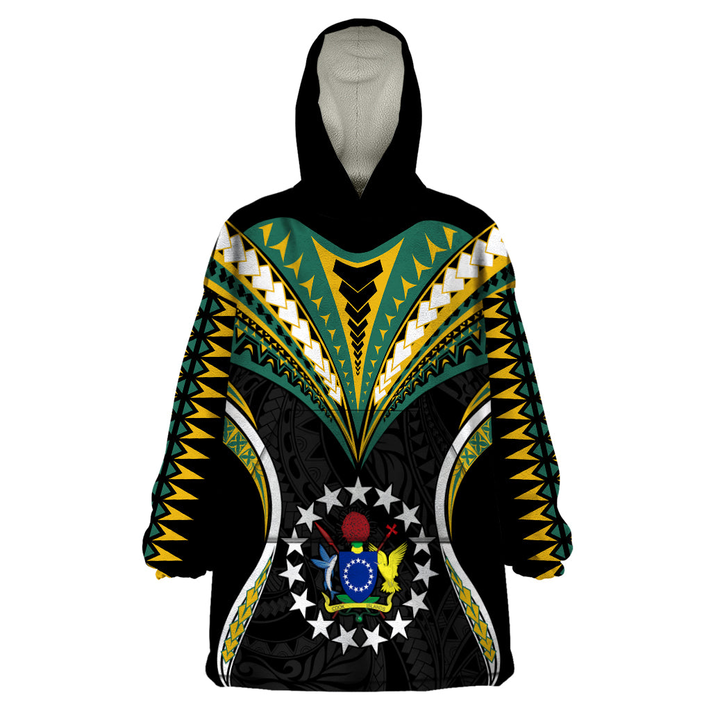 Polynesian Pride Cook Islands Wearable Blanket Hoodie Tribal Wave Style - Vibe Hoodie Shop