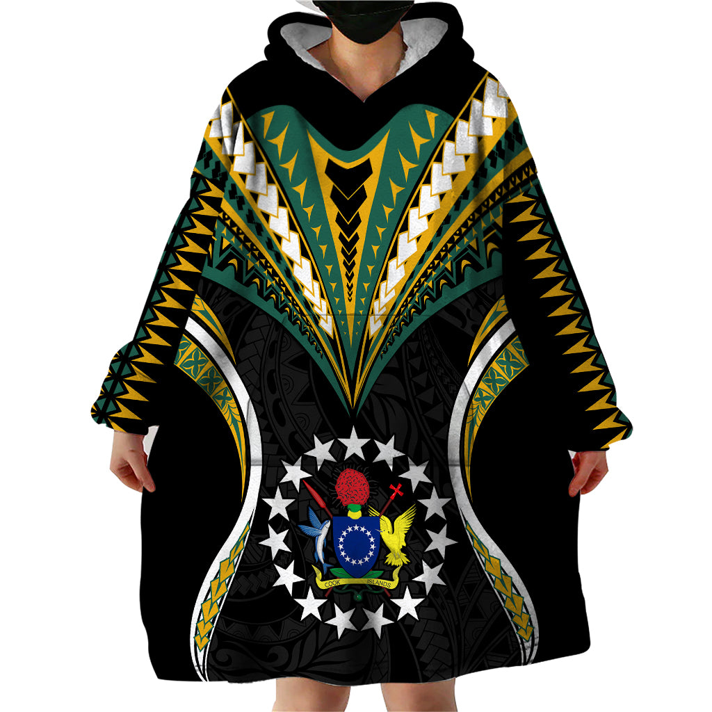 Polynesian Pride Cook Islands Wearable Blanket Hoodie Tribal Wave Style - Vibe Hoodie Shop