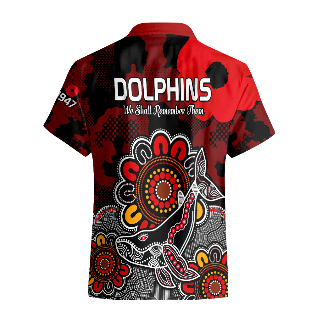 ANZAC Dolphins Rugby Hawaiian Shirt Indigenous Circles and Waves - Vibe Hoodie Shop