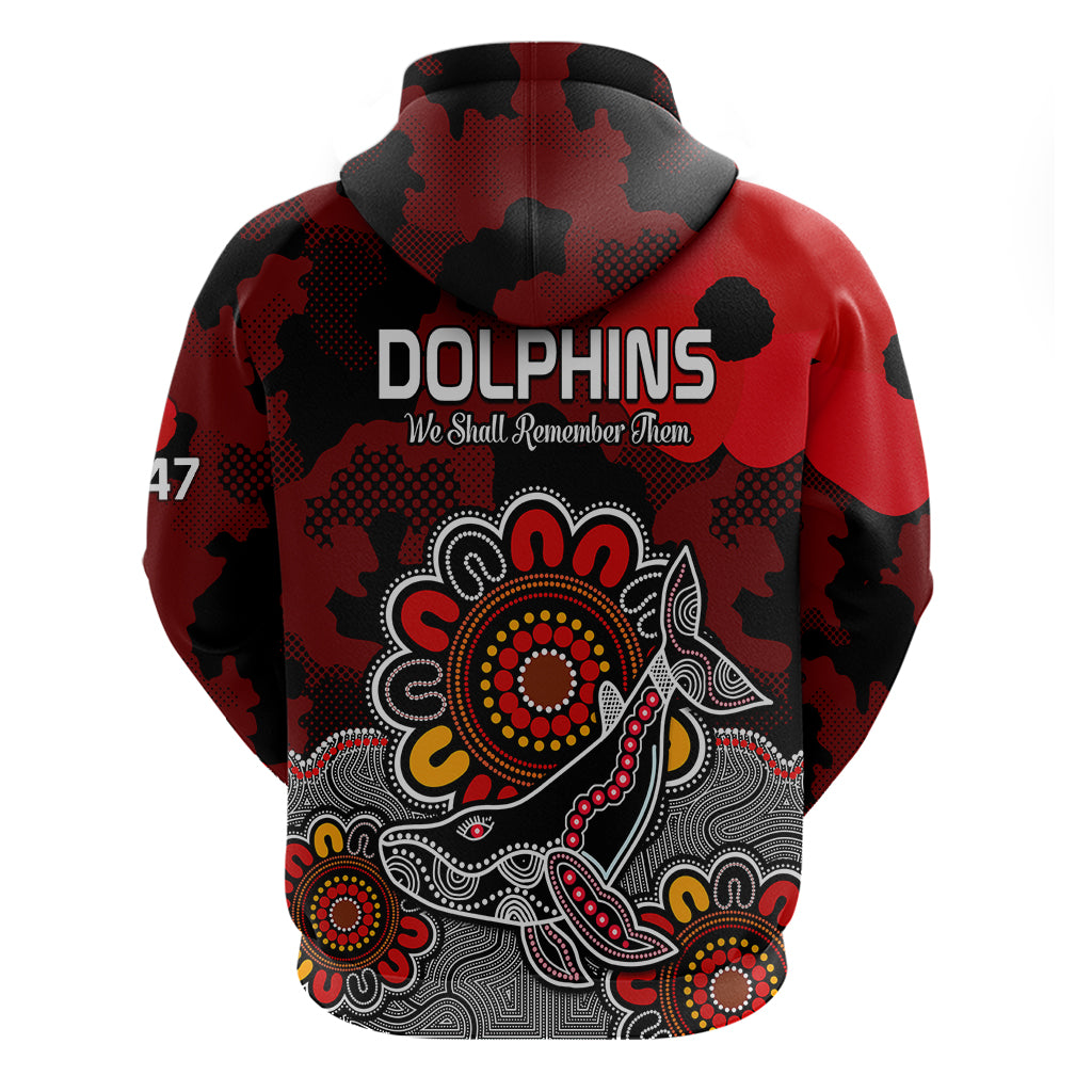 ANZAC Dolphins Rugby Hoodie Indigenous Circles and Waves LT9 - Vibe Hoodie Shop