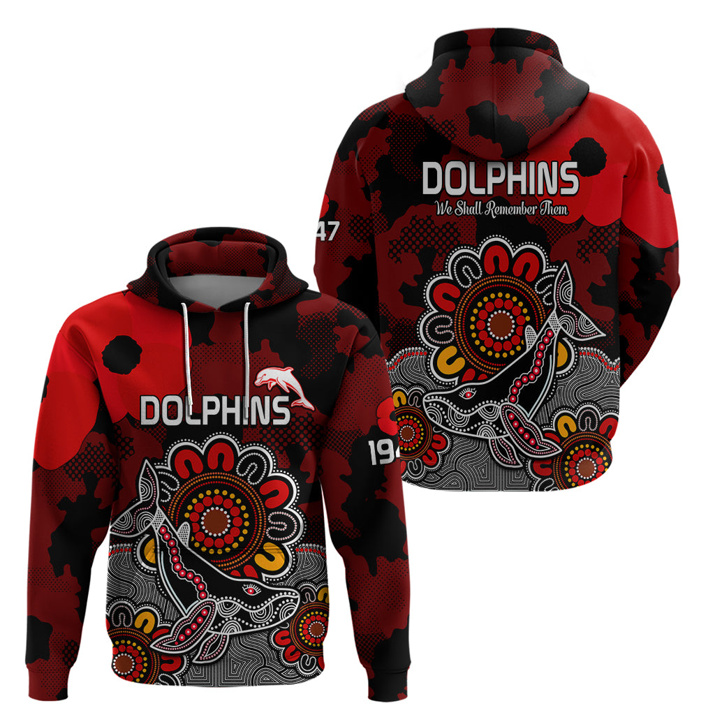 ANZAC Dolphins Rugby Hoodie Indigenous Circles and Waves LT9 - Vibe Hoodie Shop