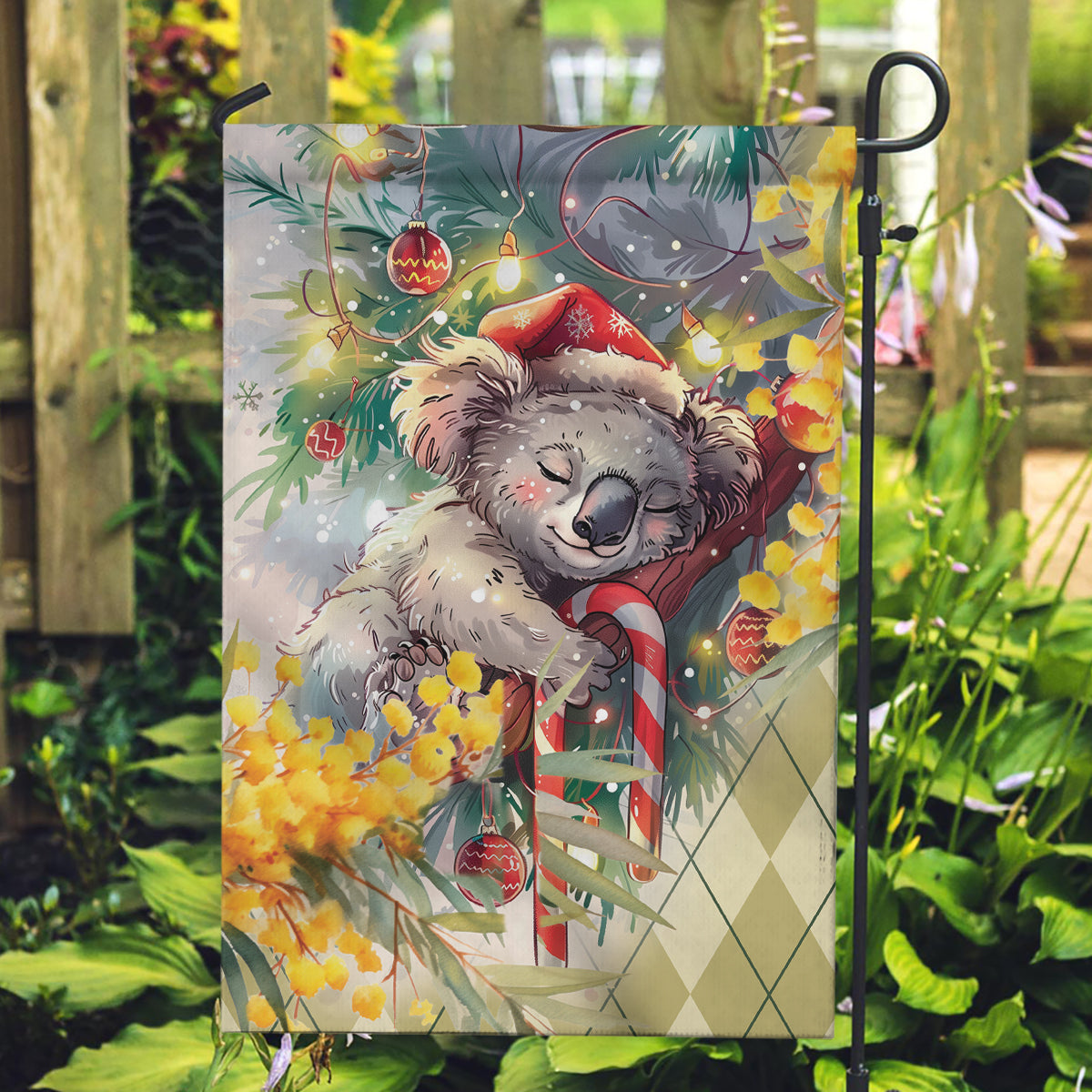 Have A Koala-ty Christmas in July Garden Flag - Vibe Hoodie Shop