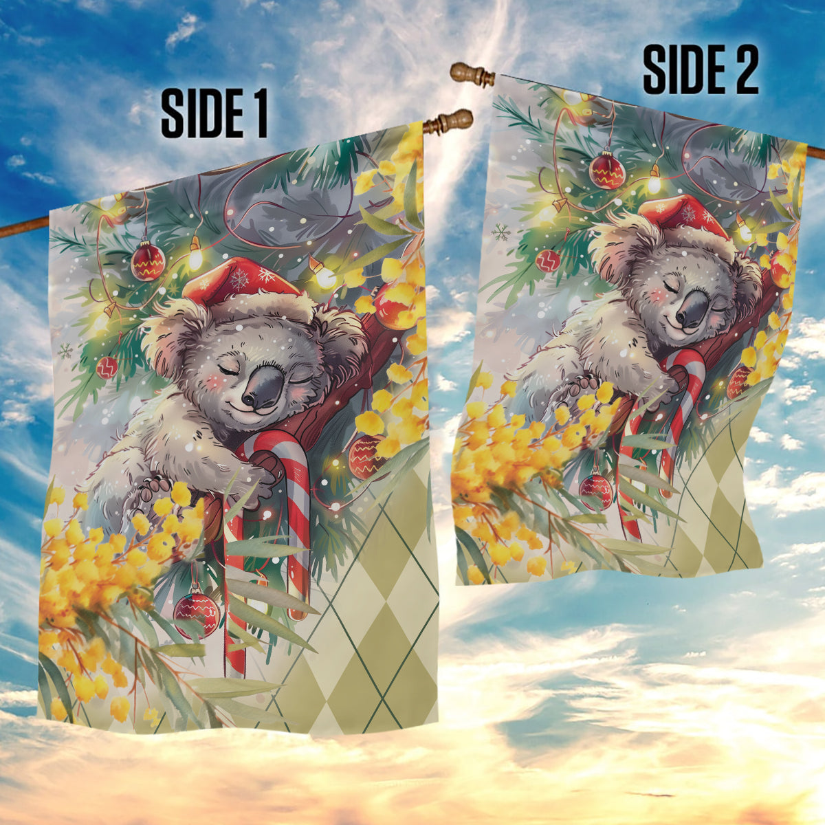 Have A Koala-ty Christmas in July Garden Flag - Vibe Hoodie Shop