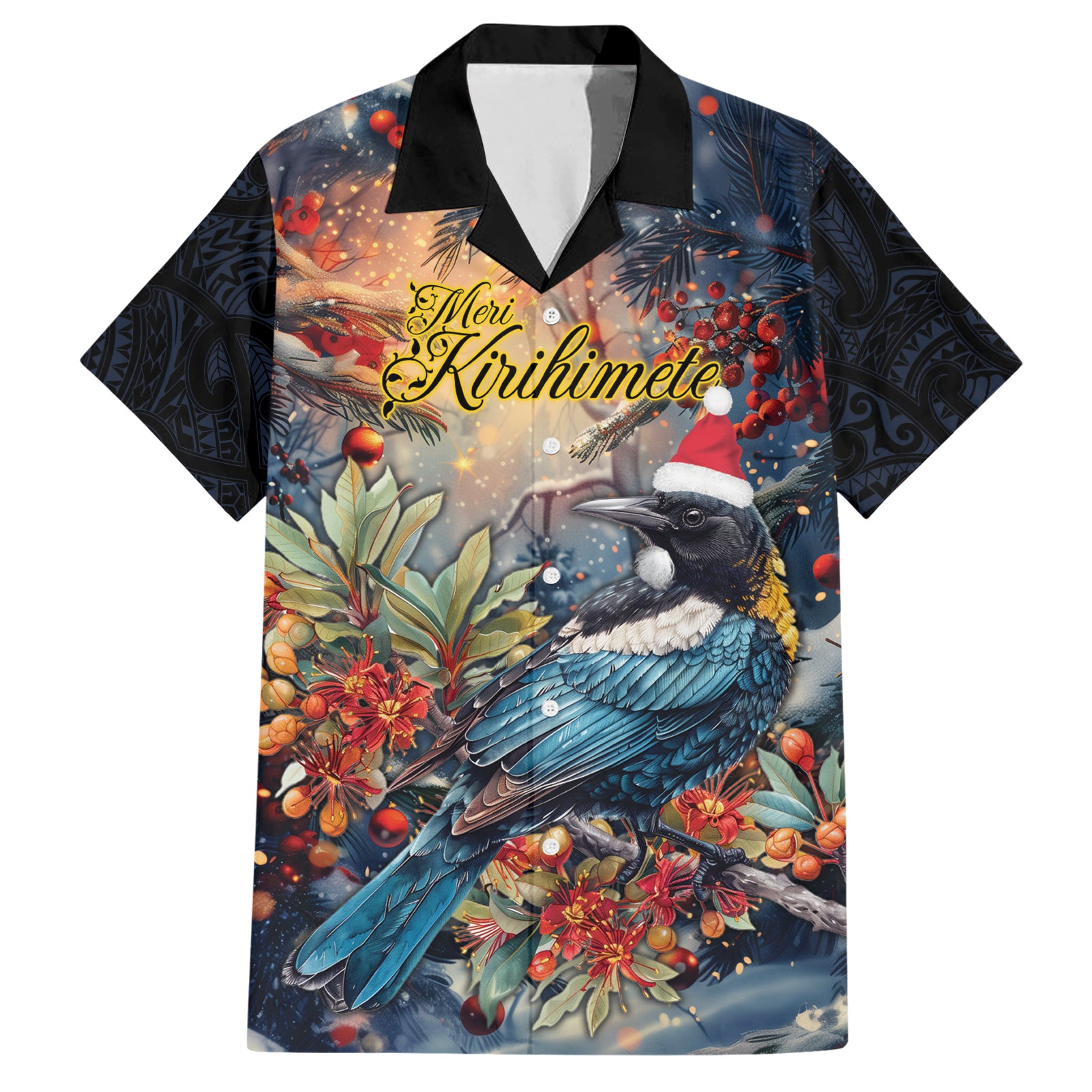 Personalised New Zealand Tui in Pohutukawa Hawaiian Shirt Christmas in July - Vibe Hoodie Shop