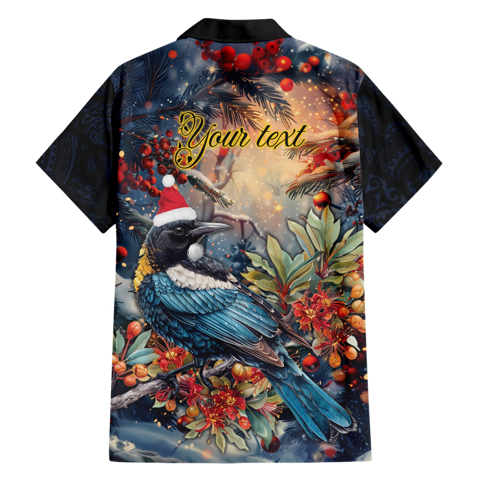 Personalised New Zealand Tui in Pohutukawa Hawaiian Shirt Christmas in July - Vibe Hoodie Shop