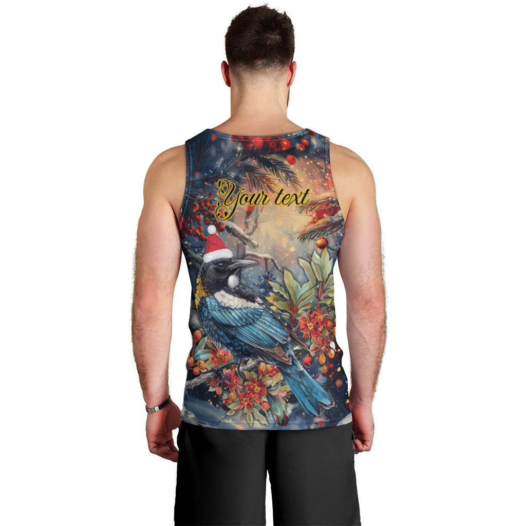 Personalised New Zealand Tui in Pohutukawa Men Tank Top Christmas in July - Vibe Hoodie Shop
