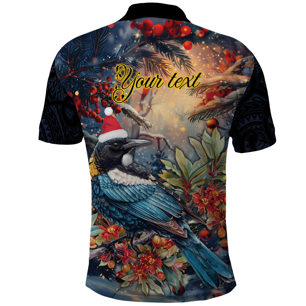 Personalised New Zealand Tui in Pohutukawa Polo Shirt Christmas in July LT9 - Vibe Hoodie Shop