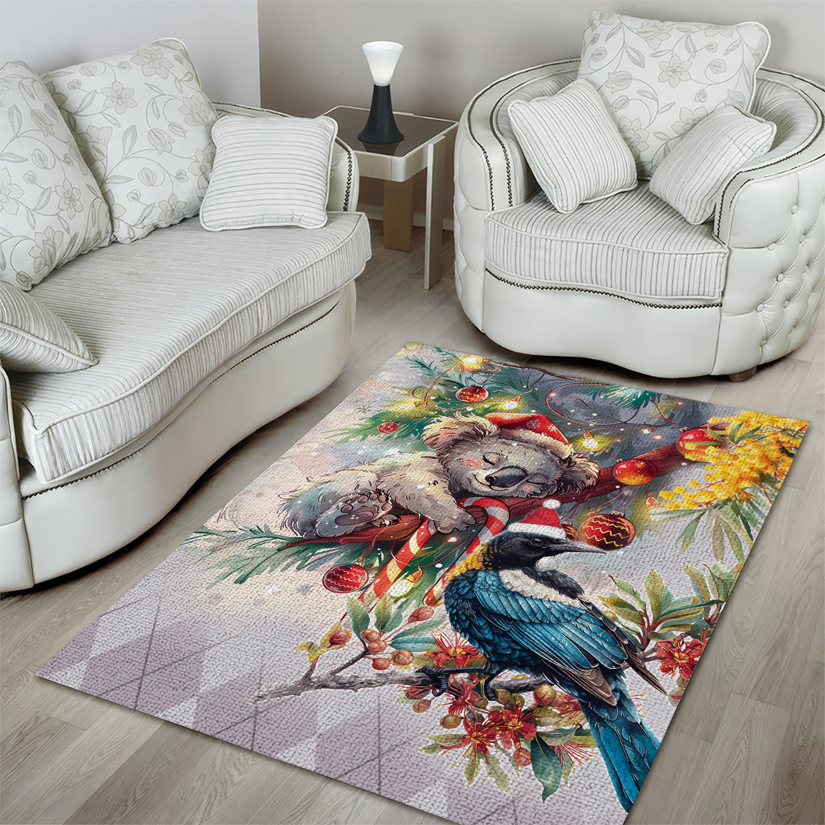 Koala and Tui Bird Christmas in July Area Rug - Vibe Hoodie Shop