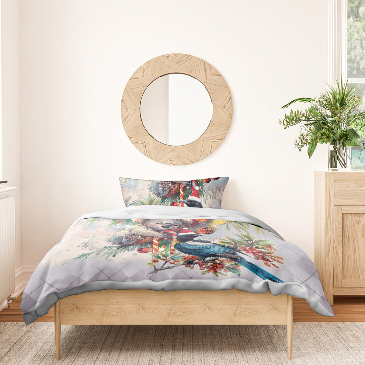 Koala and Tui Bird Christmas in July Bedding Set - Vibe Hoodie Shop