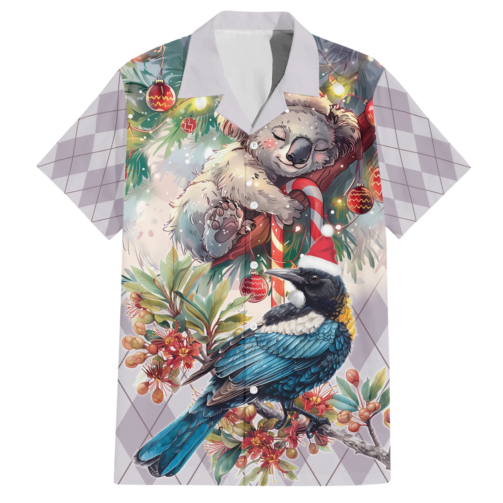 Koala and Tui Bird Christmas in July Hawaiian Shirt - Vibe Hoodie Shop