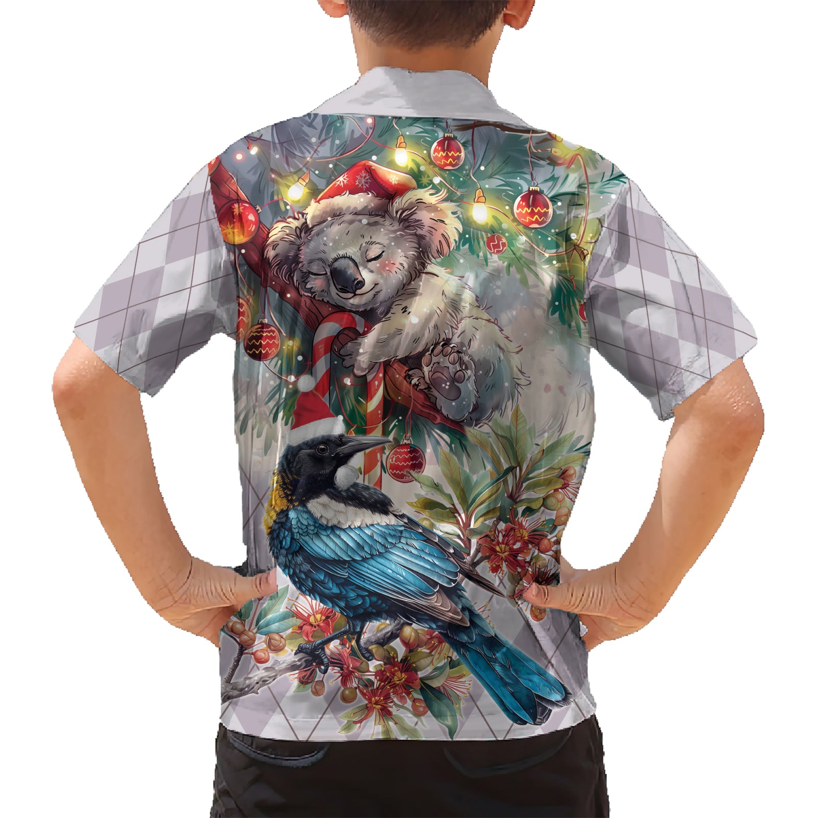 Koala and Tui Bird Christmas in July Hawaiian Shirt - Vibe Hoodie Shop