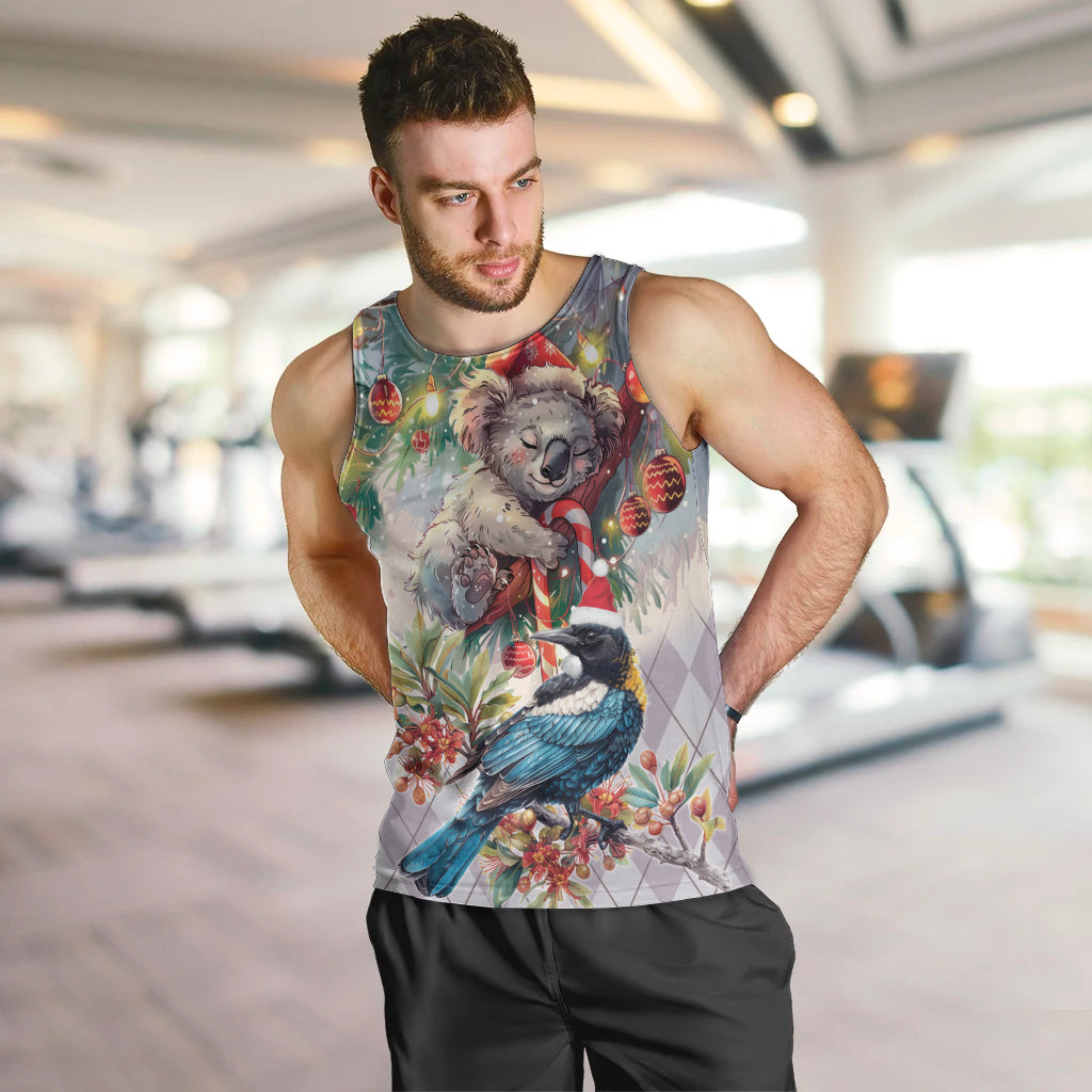 Koala and Tui Bird Christmas in July Men Tank Top - Vibe Hoodie Shop