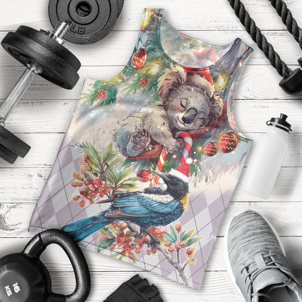 Koala and Tui Bird Christmas in July Men Tank Top - Vibe Hoodie Shop