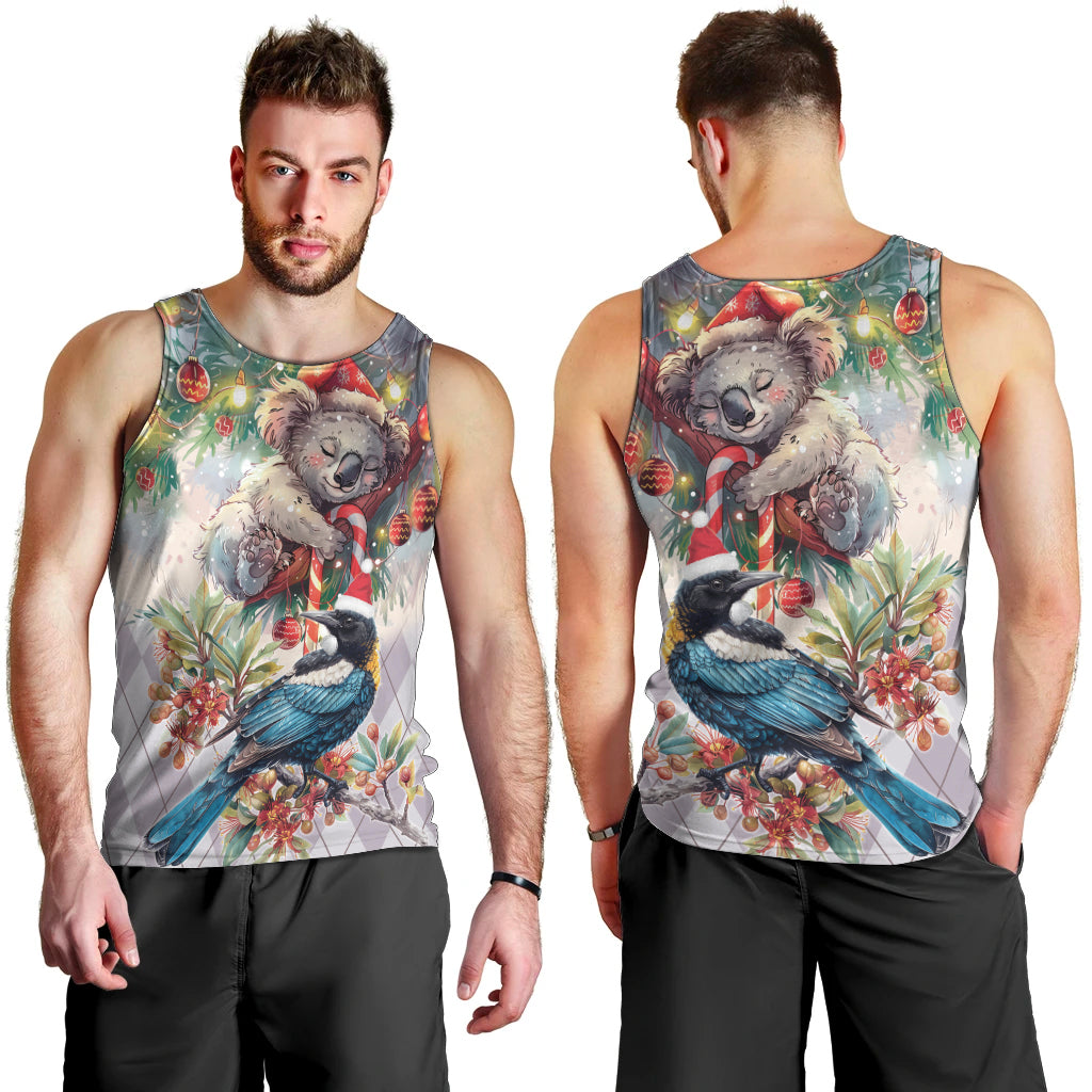 Koala and Tui Bird Christmas in July Men Tank Top - Vibe Hoodie Shop