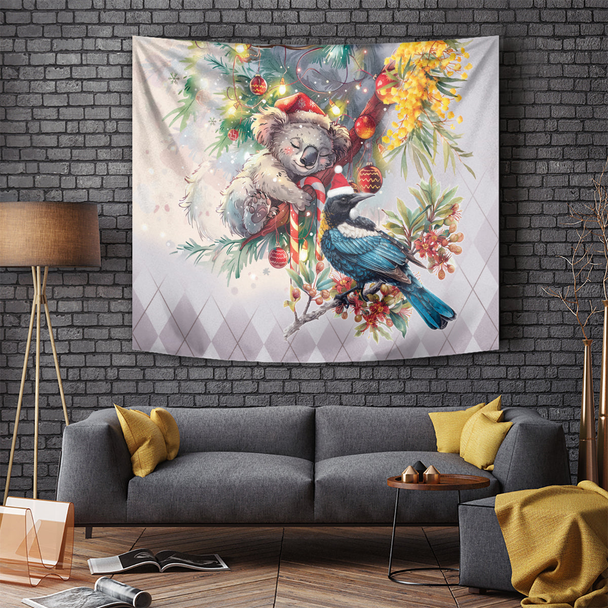 Koala and Tui Bird Christmas in July Tapestry - Vibe Hoodie Shop