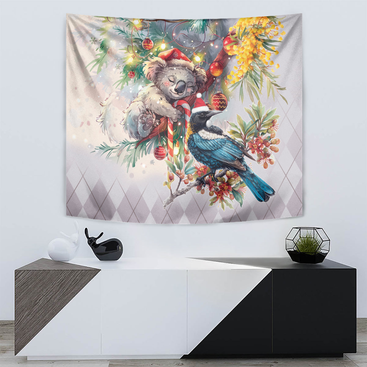 Koala and Tui Bird Christmas in July Tapestry - Vibe Hoodie Shop