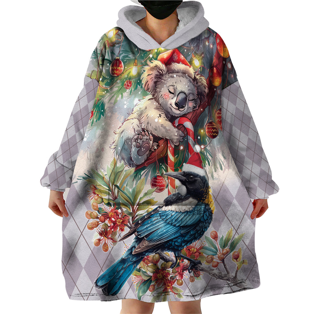 Koala and Tui Bird Christmas in July Wearable Blanket Hoodie - Vibe Hoodie Shop