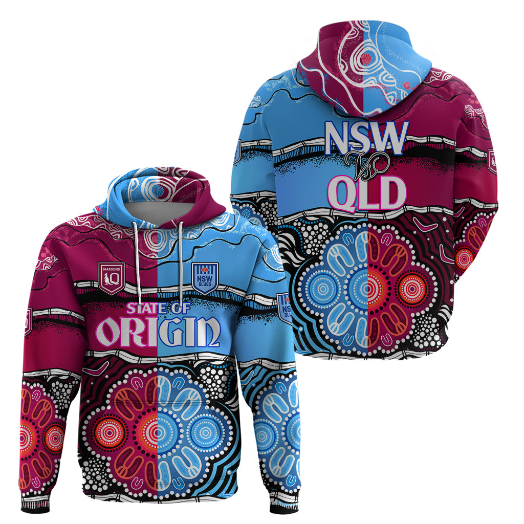 NSW Combine QLD State of Origin Hoodie New South Wales and Queensland Aboriginal LT9 - Vibe Hoodie Shop