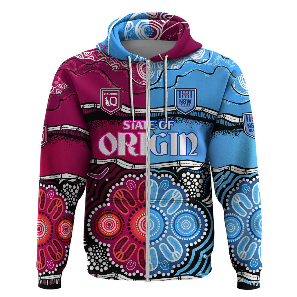 NSW Combine QLD State of Origin Hoodie New South Wales and Queensland Aboriginal LT9 - Vibe Hoodie Shop