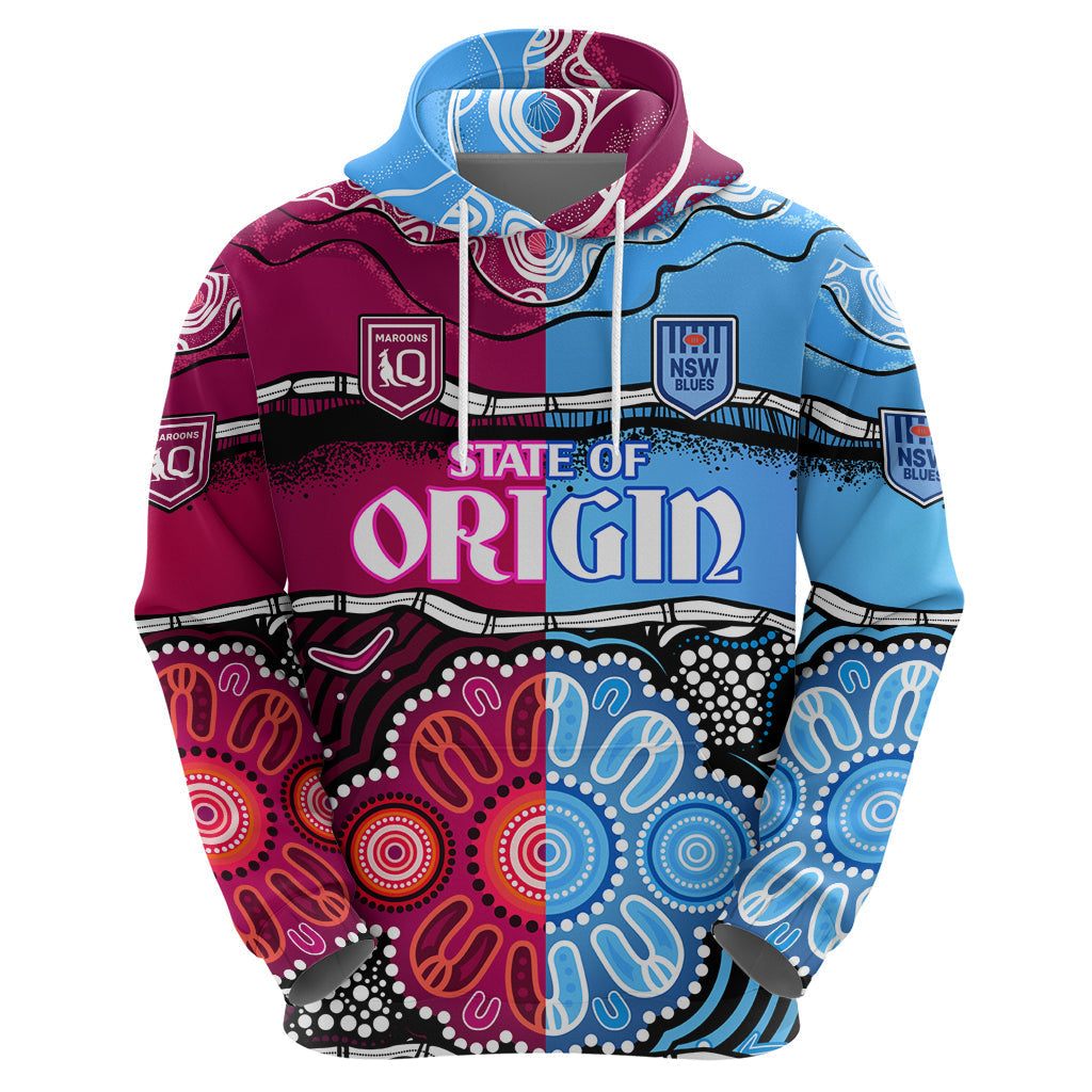 NSW Combine QLD State of Origin Hoodie New South Wales and Queensland Aboriginal LT9 - Vibe Hoodie Shop