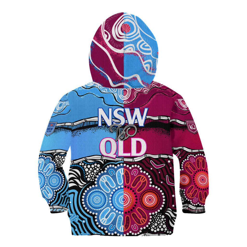 NSW Combine QLD State of Origin Kid Hoodie New South Wales and Queensland Aboriginal - Vibe Hoodie Shop