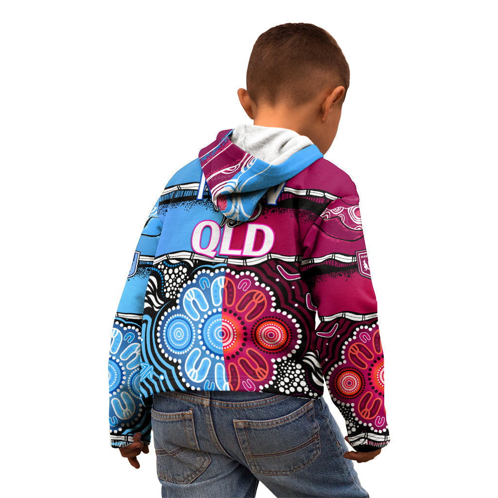 NSW Combine QLD State of Origin Kid Hoodie New South Wales and Queensland Aboriginal - Vibe Hoodie Shop