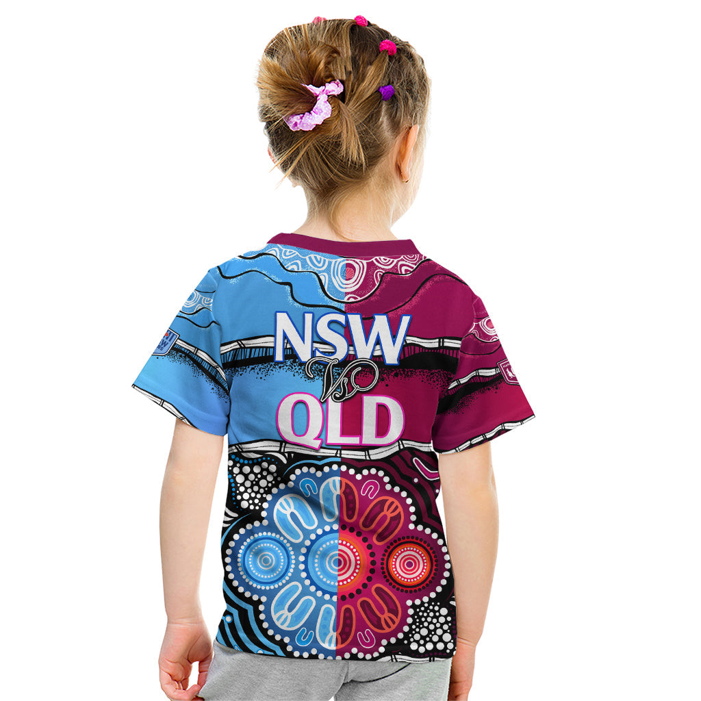 NSW Combine QLD State of Origin Kid T Shirt New South Wales and Queensland Aboriginal - Vibe Hoodie Shop