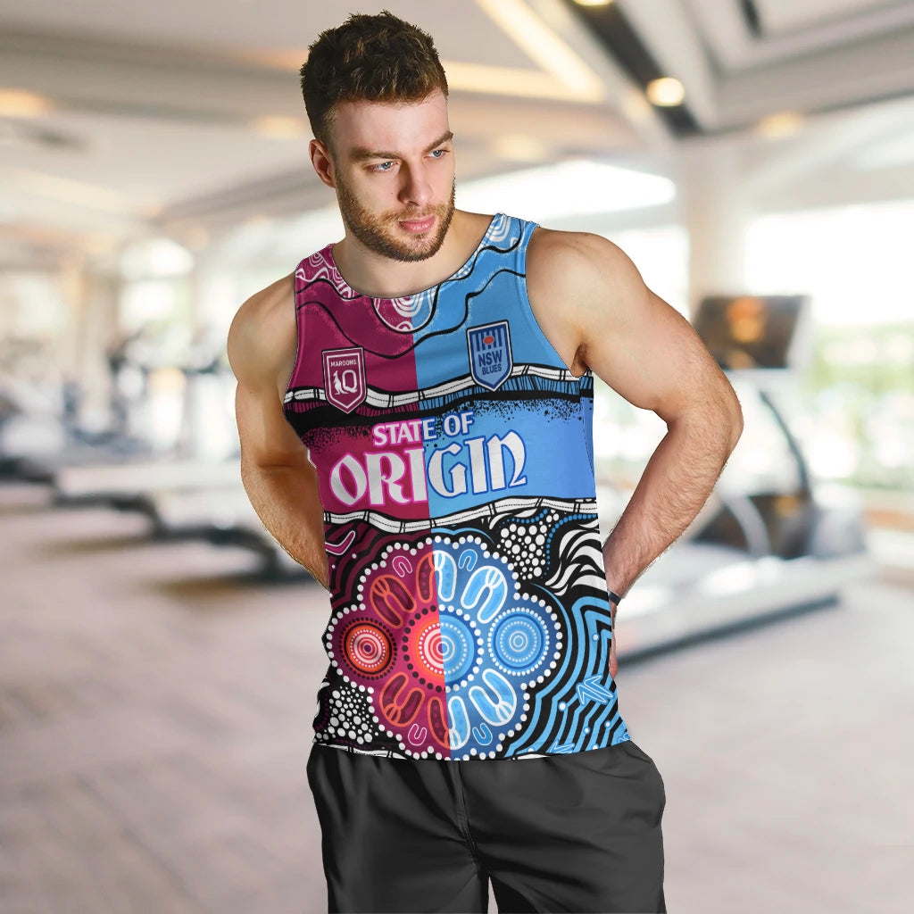 NSW Combine QLD State of Origin Men Tank Top New South Wales and Queensland Aboriginal - Vibe Hoodie Shop