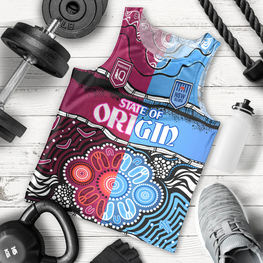 NSW Combine QLD State of Origin Men Tank Top New South Wales and Queensland Aboriginal - Vibe Hoodie Shop