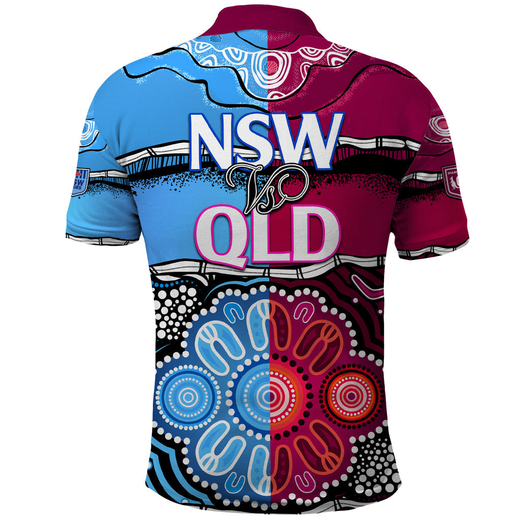 NSW Combine QLD State of Origin Polo Shirt New South Wales and Queensland Aboriginal LT9 - Vibe Hoodie Shop