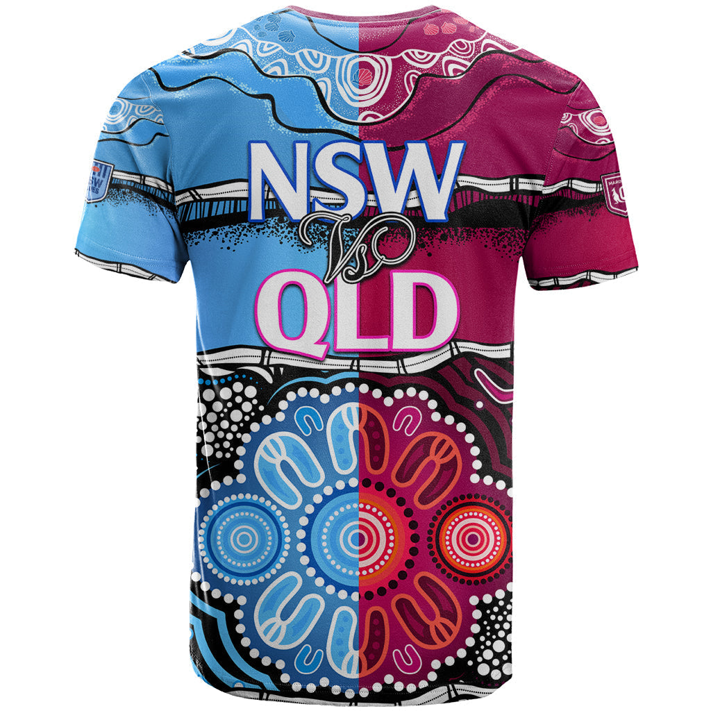 NSW Combine QLD State of Origin T Shirt New South Wales and Queensland Aboriginal LT9 - Vibe Hoodie Shop