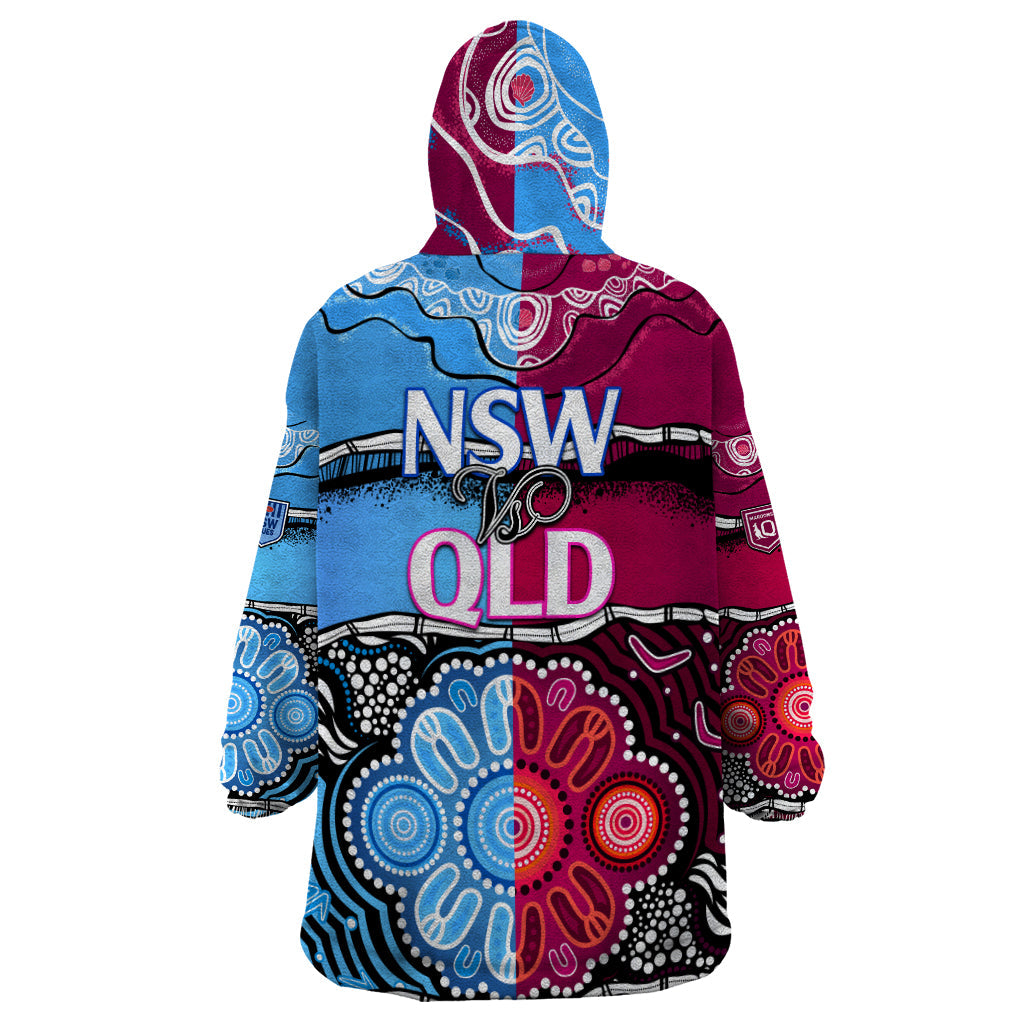 NSW Combine QLD State of Origin Wearable Blanket Hoodie New South Wales and Queensland Aboriginal - Vibe Hoodie Shop