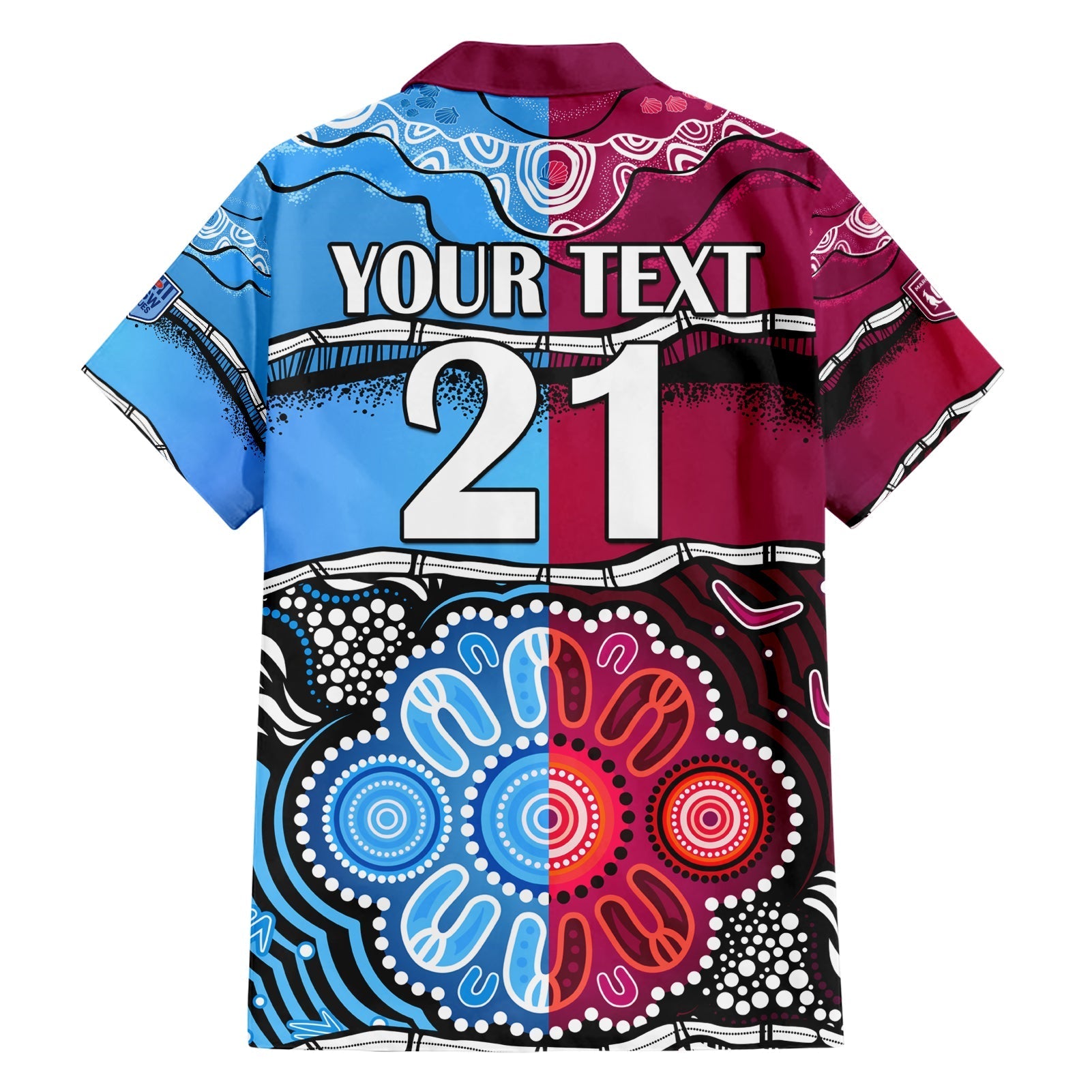 (Custom Text And Number) NSW Combine QLD State of Origin Hawaiian Shirt New South Wales and Queensland Aboriginal - Vibe Hoodie Shop