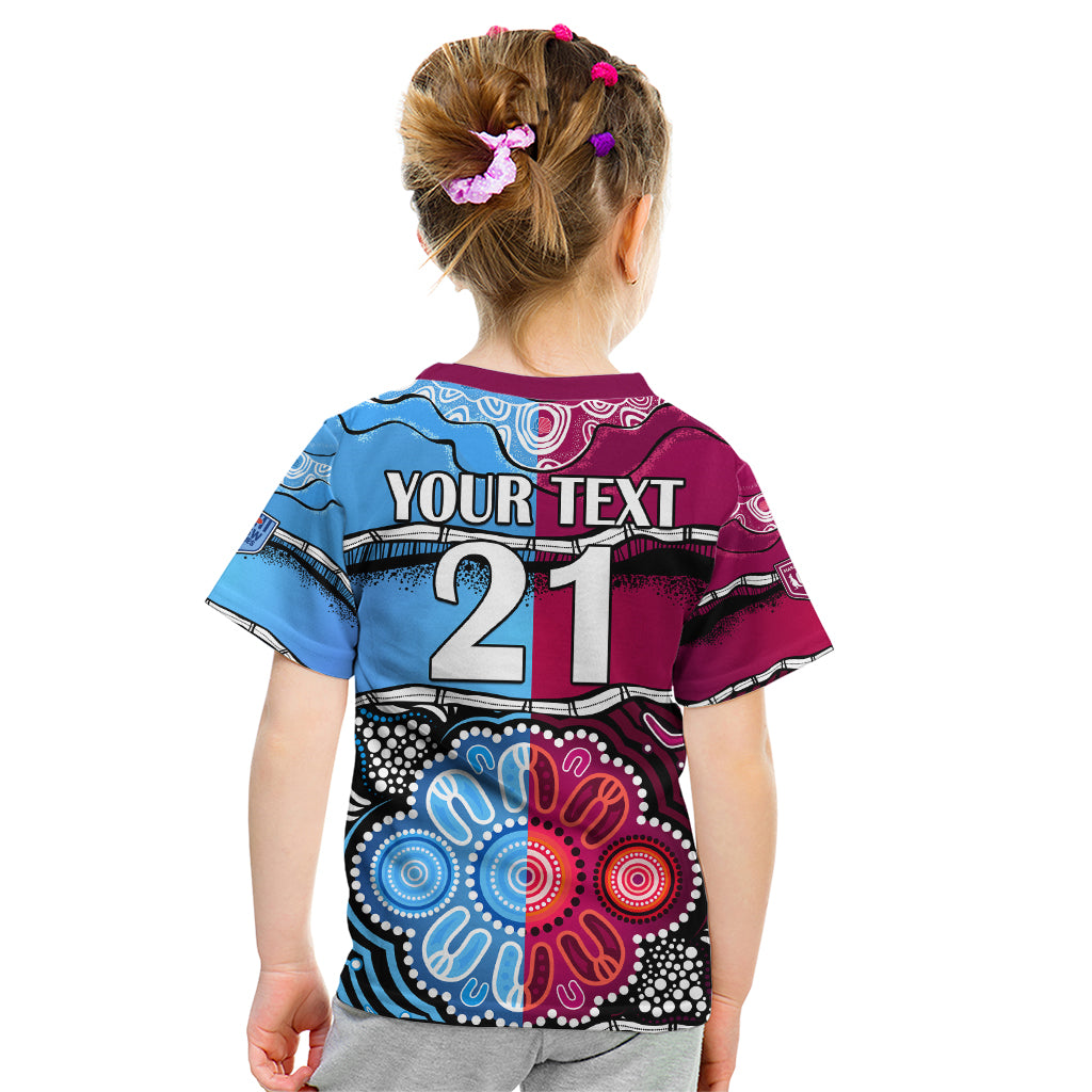 (Custom Text And Number) NSW Combine QLD State of Origin Kid T Shirt New South Wales and Queensland Aboriginal - Vibe Hoodie Shop