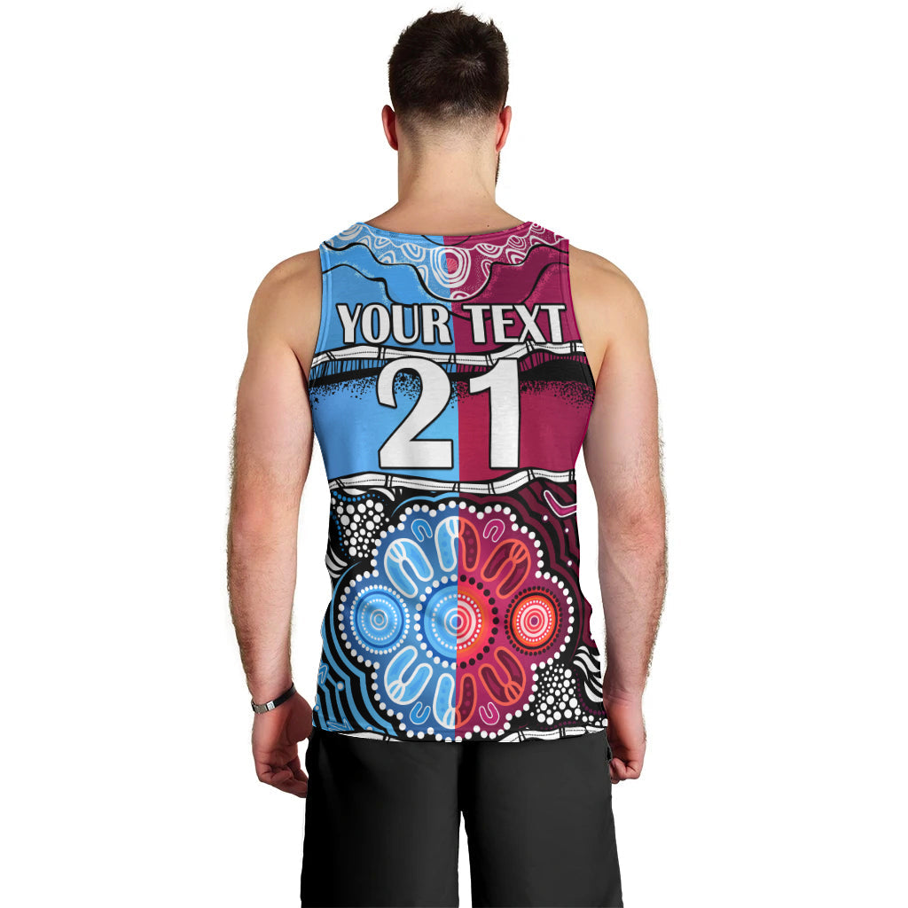 (Custom Text And Number) NSW Combine QLD State of Origin Men Tank Top New South Wales and Queensland Aboriginal - Vibe Hoodie Shop