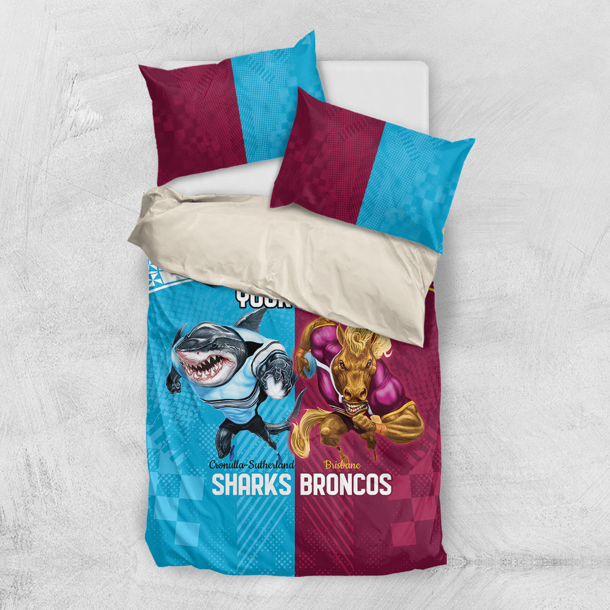 Custom Broncos and Sharks Bedding Set Sporty Style - Vibe Hoodie Shop
