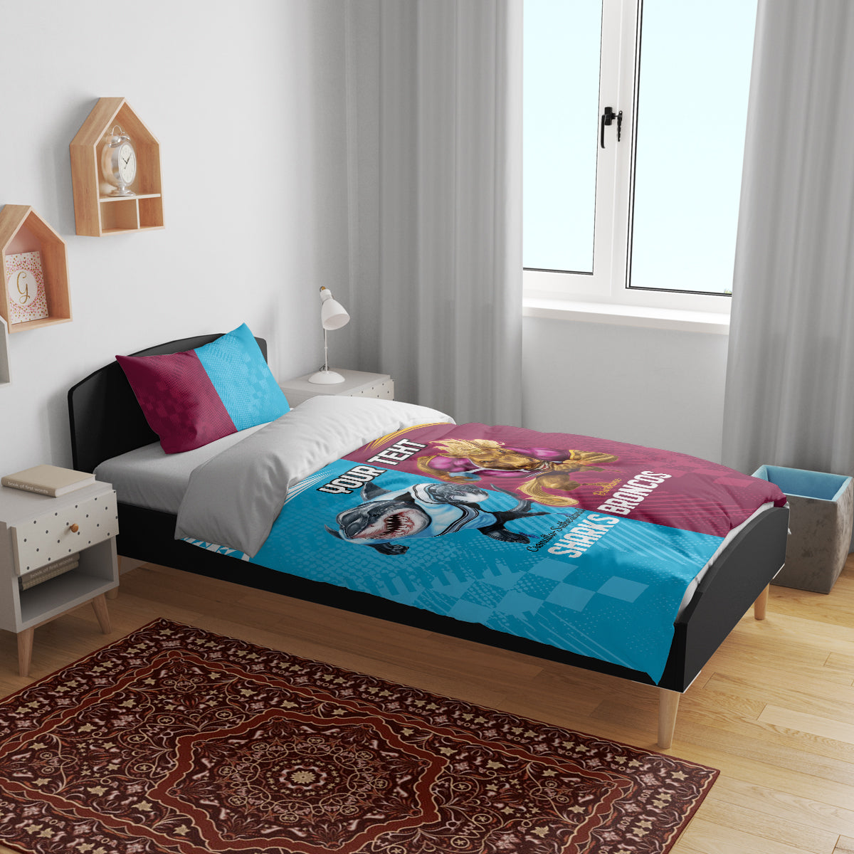 Custom Broncos and Sharks Bedding Set Sporty Style - Vibe Hoodie Shop