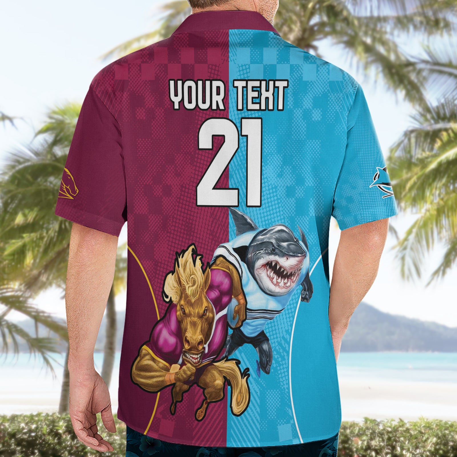 Custom Broncos and Sharks Hawaiian Shirt Sporty Style - Vibe Hoodie Shop