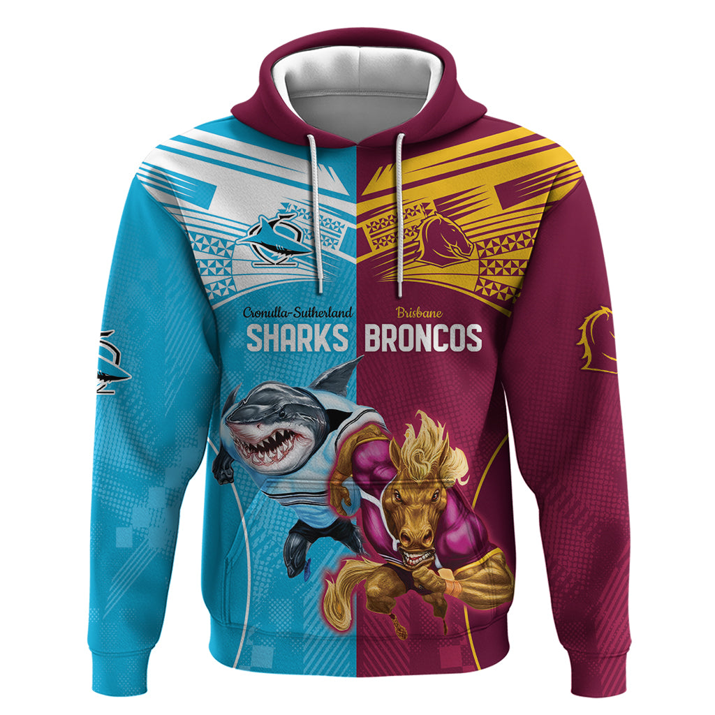 Custom Broncos and Sharks Hoodie Sporty Style LT9 - Vibe Hoodie Shop