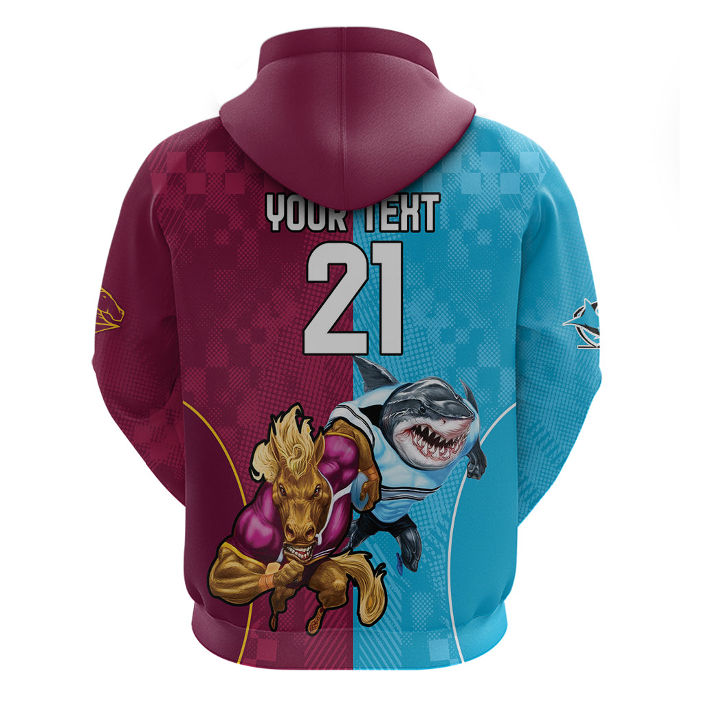 Custom Broncos and Sharks Hoodie Sporty Style LT9 - Vibe Hoodie Shop