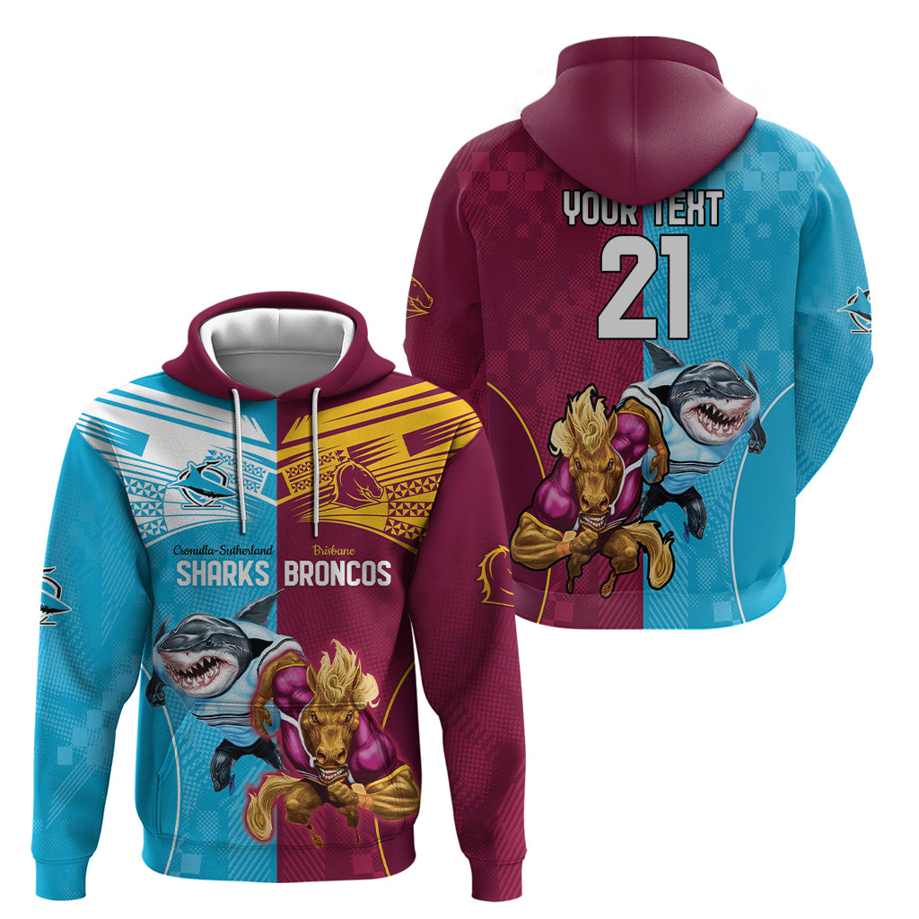 Custom Broncos and Sharks Hoodie Sporty Style LT9 - Vibe Hoodie Shop