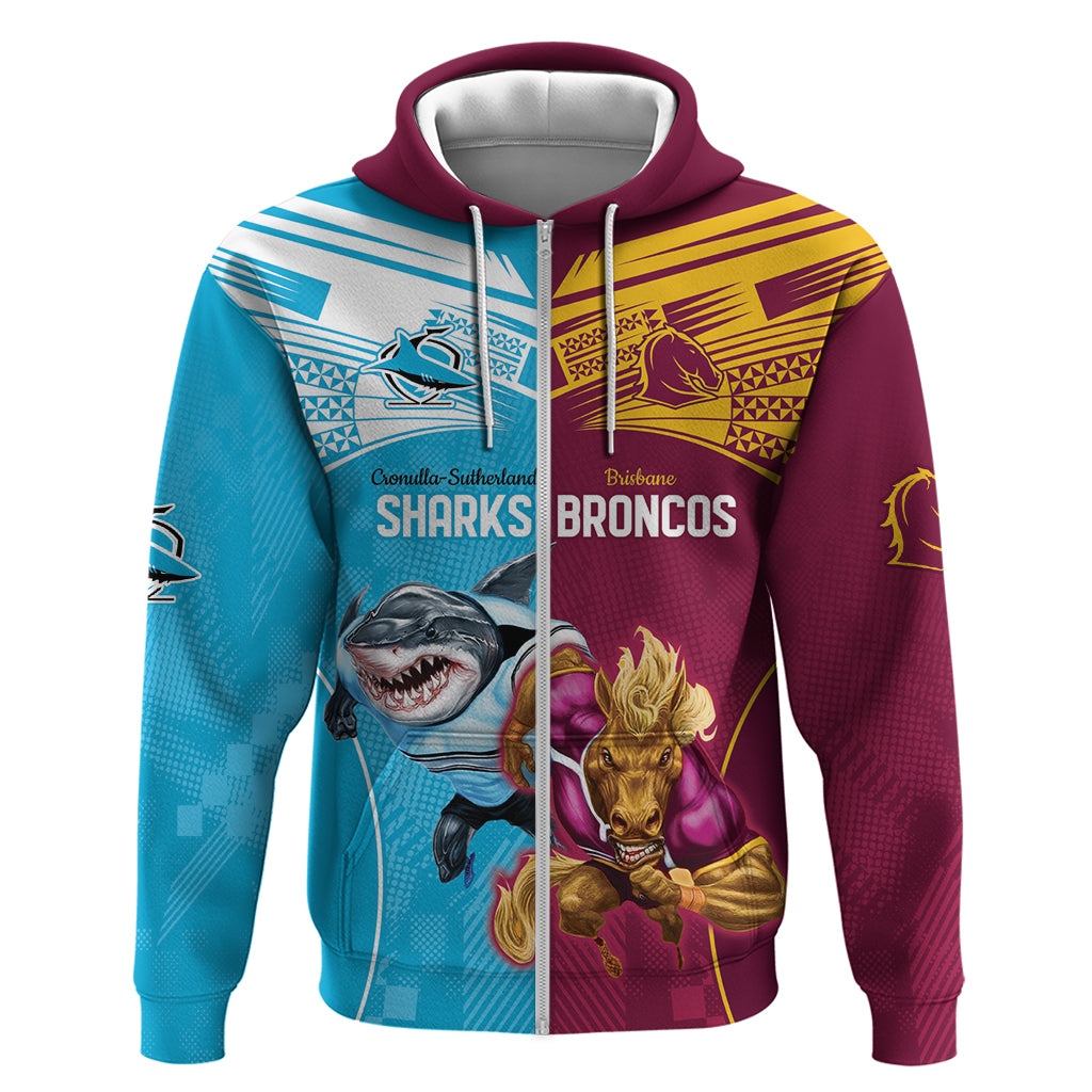 Custom Broncos and Sharks Hoodie Sporty Style LT9 - Vibe Hoodie Shop