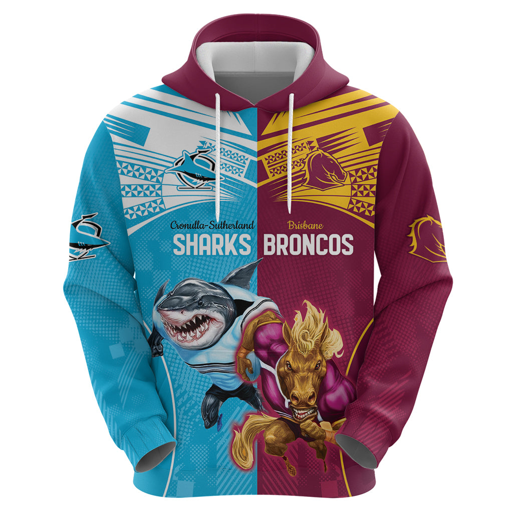 Custom Broncos and Sharks Hoodie Sporty Style LT9 - Vibe Hoodie Shop