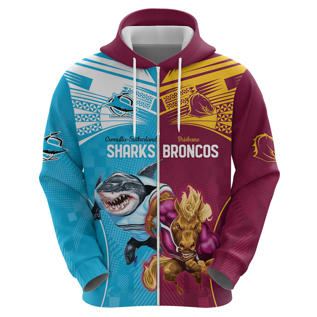 Custom Broncos and Sharks Hoodie Sporty Style LT9 - Vibe Hoodie Shop